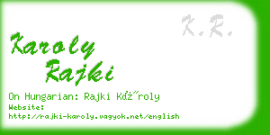 karoly rajki business card